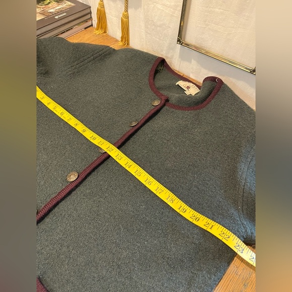 POINT ZERO Vintage Boiled Wool Cardigan - Size L - Picture 7 of 8